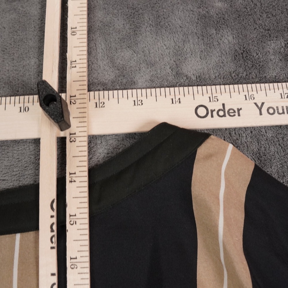 Gianni Versace Silk Shirt Womens 42 Black Brown Color Block Italy Vintage 70's - Picture 5 of 12